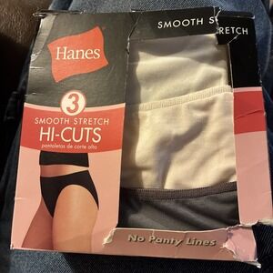 hanes smooth stretch hi-cut pantys size 8 Box Is Torn But New 2014 3 In Pack